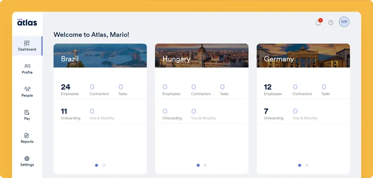 Platform dashboard screen