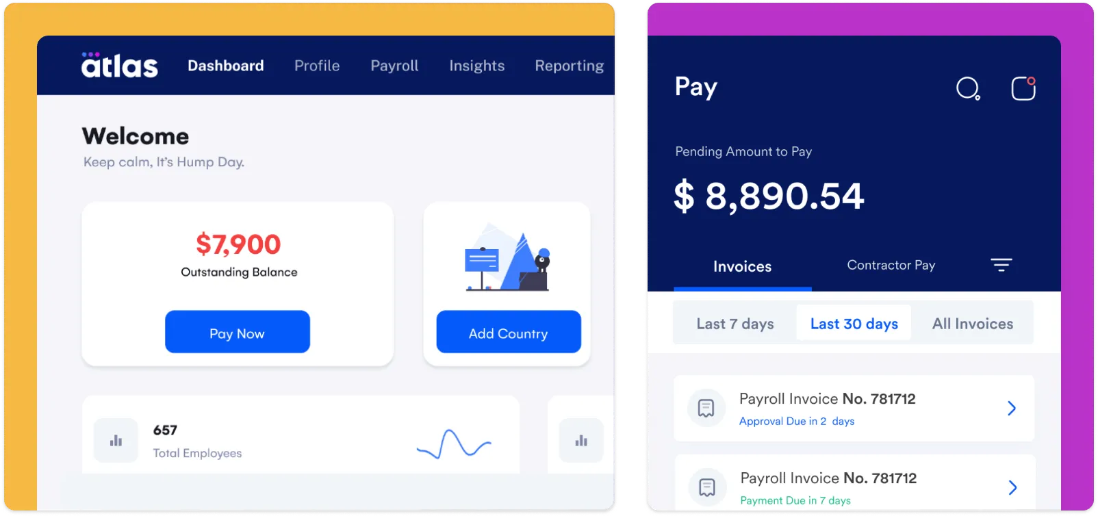 Global payment screen