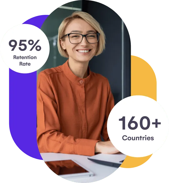 160+ Countries - 95% Retention Rate