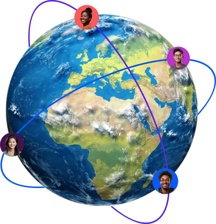 interconnected workforce globe illustration
