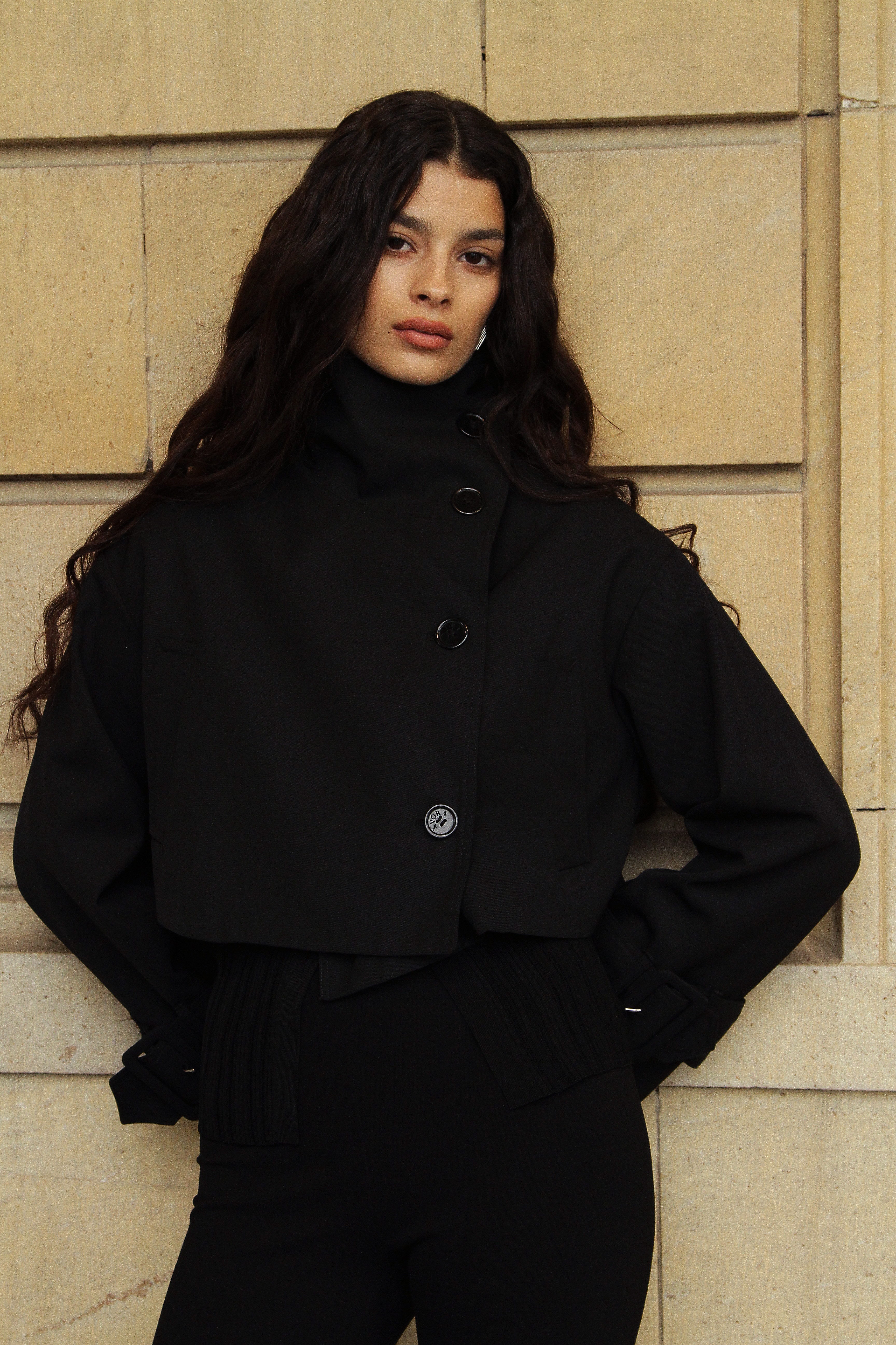 Eaphi standcollar volume midi coat