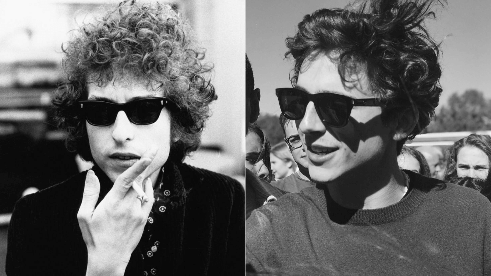 Bob Dylan Timothée Chalement Noir et Blanc