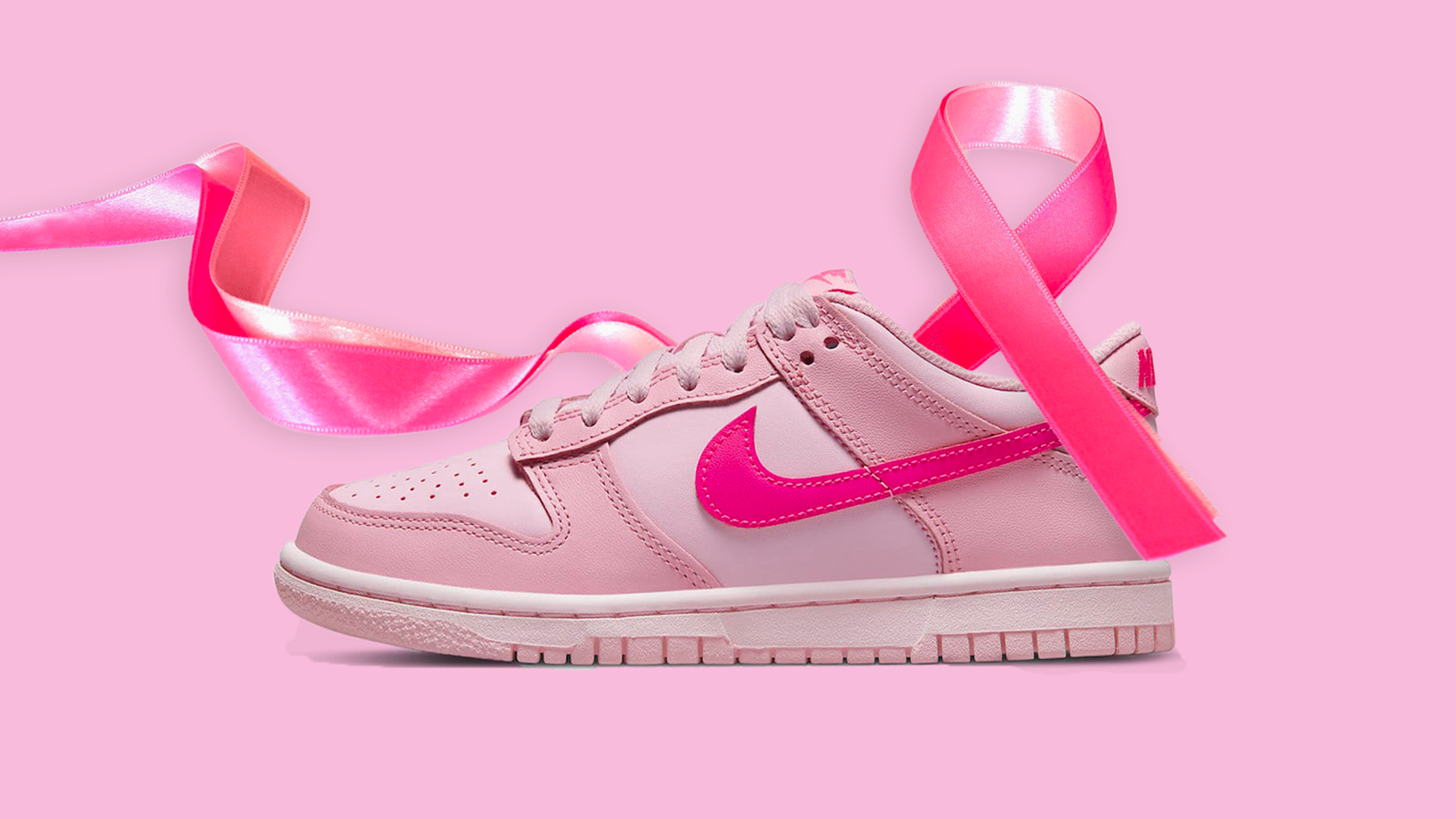 nike dunk low triple pink ruban rose