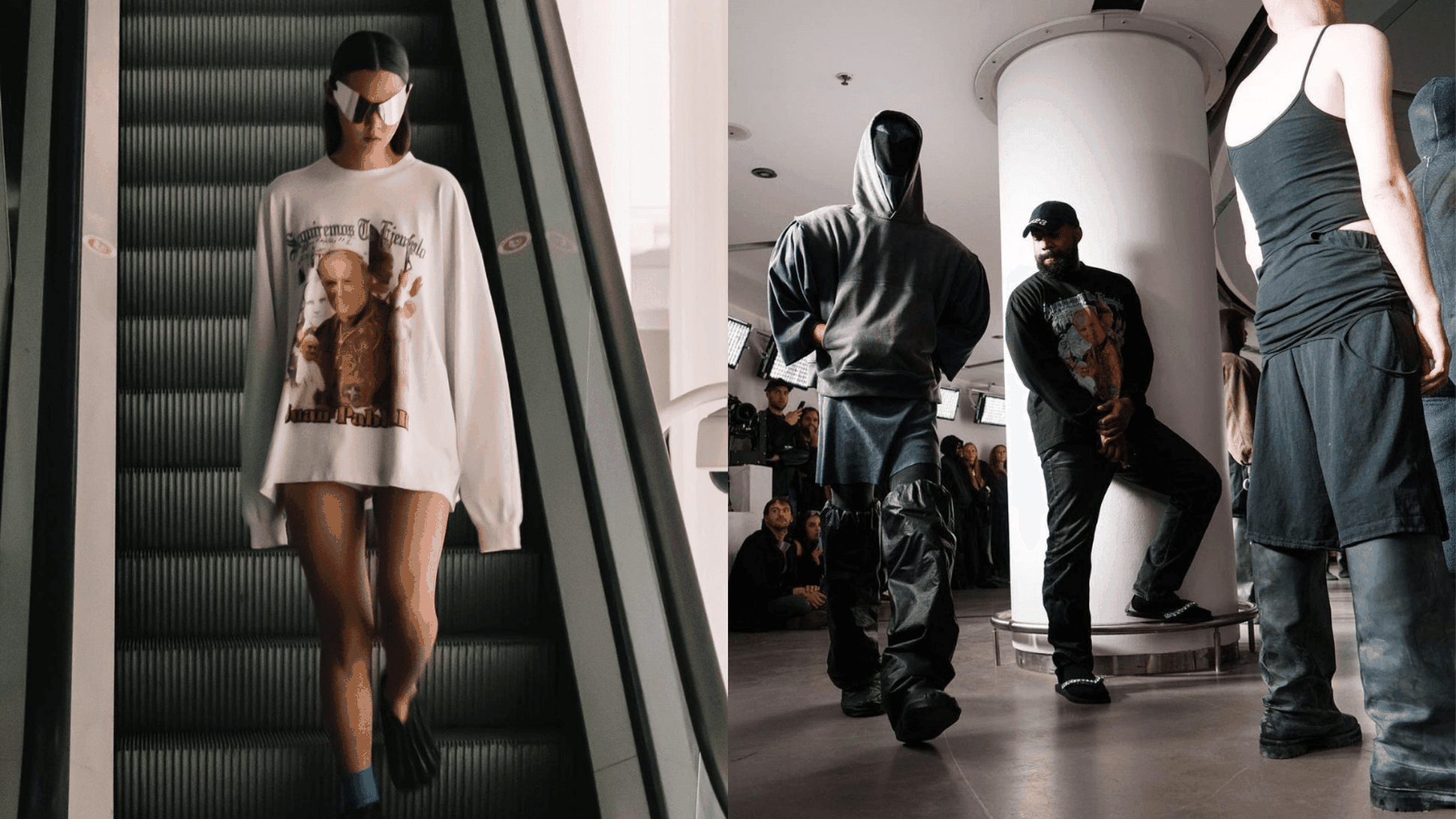 John Galliano, Kanye West, Anna Wintour, Demna Gvasalia at YZYSZN9