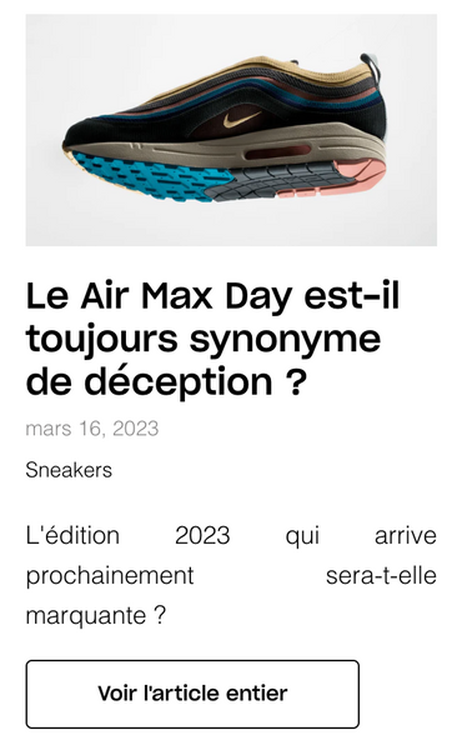 Nike : deux nouveaux coloris pour le retour de la mythique Air