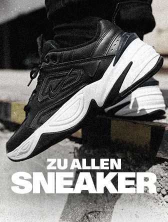Close-up of a black and white sneaker on a street curb. Text reads "ZU ALLEN SNEAKER" in bold white letters below.