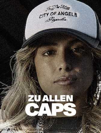 Person wearing a black and white cap with "City of Angels" text, and the text "Zu Allen Caps" at the bottom.