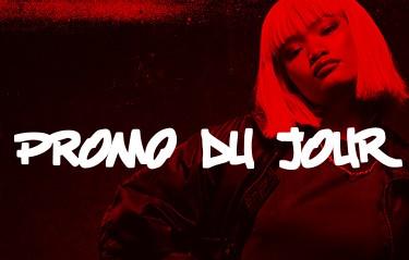 Person with red hair and a dark outfit stands against a black and red background with the bold white text "Promo du Jour."