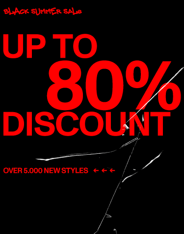 Banner with Black Summer Sale Information. Up to 80% discount.
