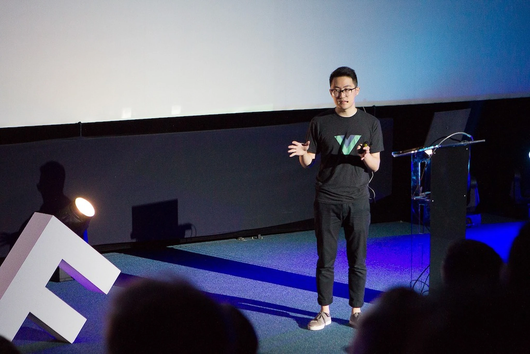 VueConf Wrocław 2017 - Evan You on stage