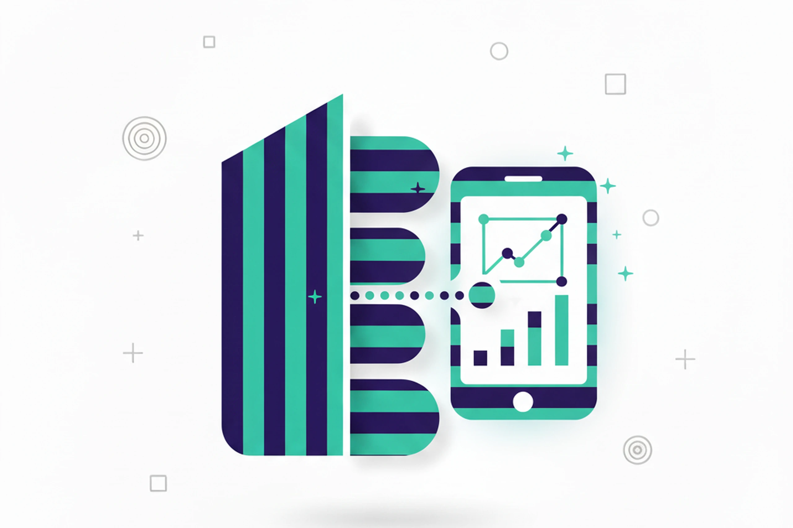 Visualization for article about the difference between software company and digital product studio.