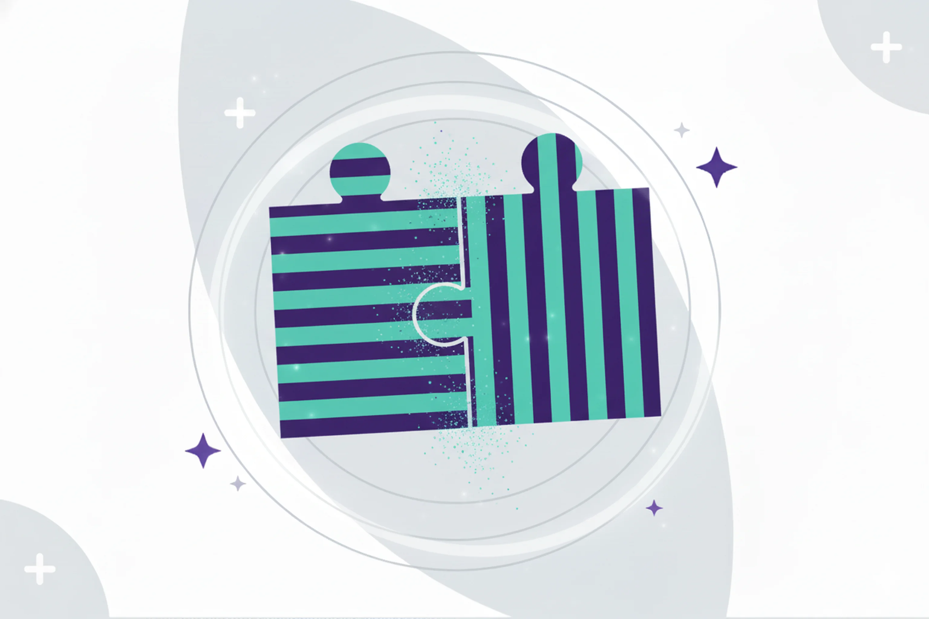 Abstract illustration of product-market fit as puzzle pieces.