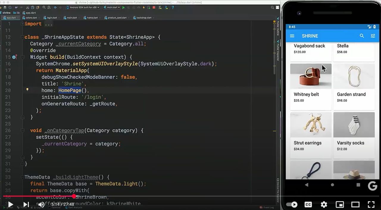 Code beautiful UI with Flutter and Material Design (Google I/O '18) - Flutter mobile app development 