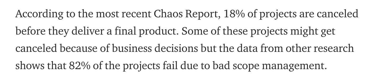 A quote from Chaos Report 2018