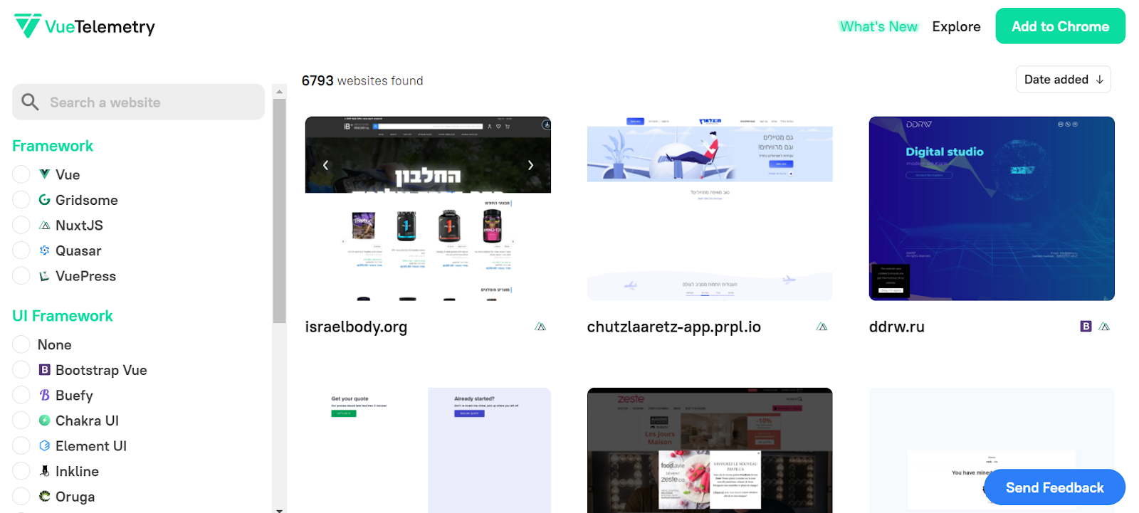 Vue Telemetry website
