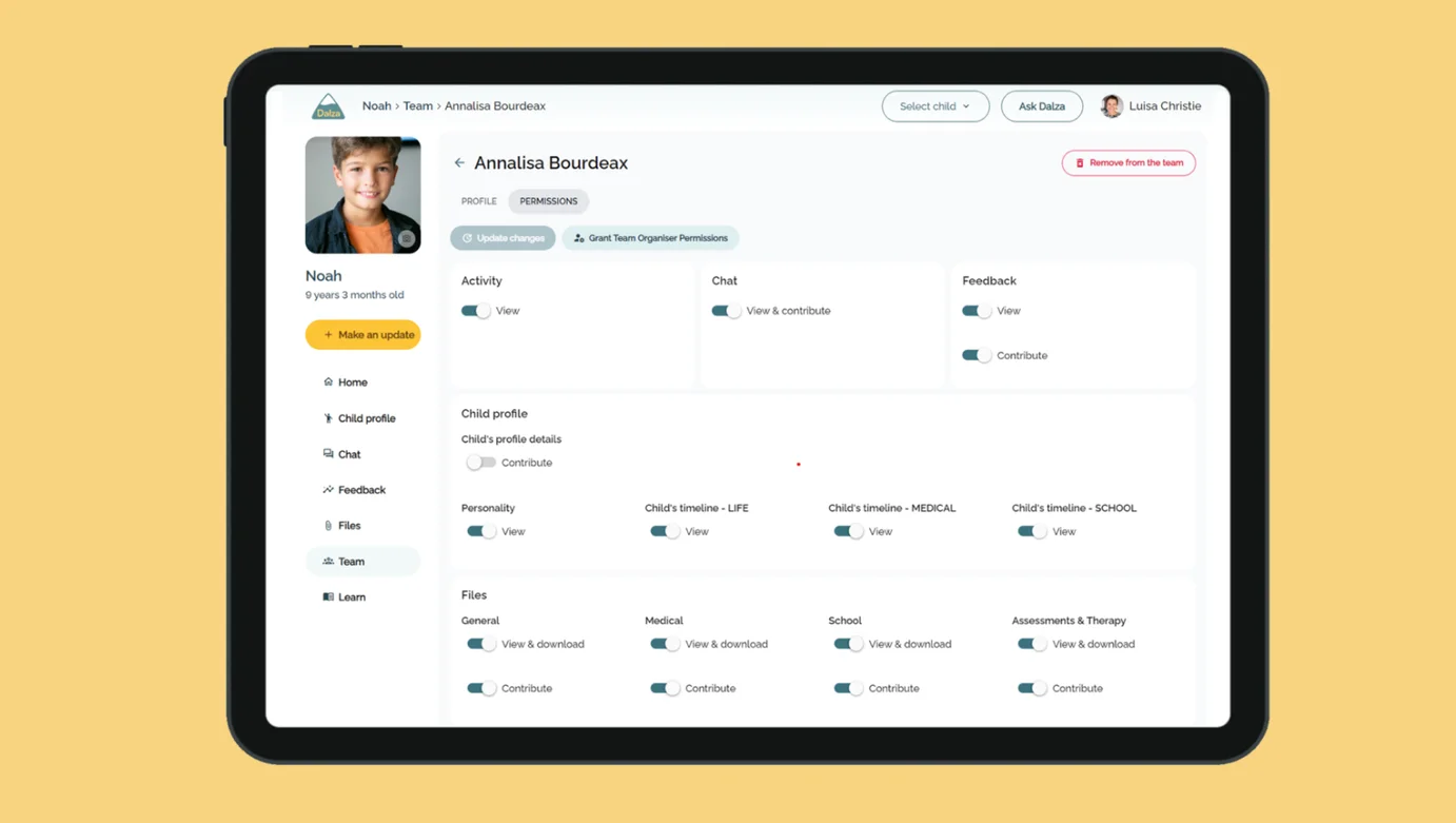 Dalza website application