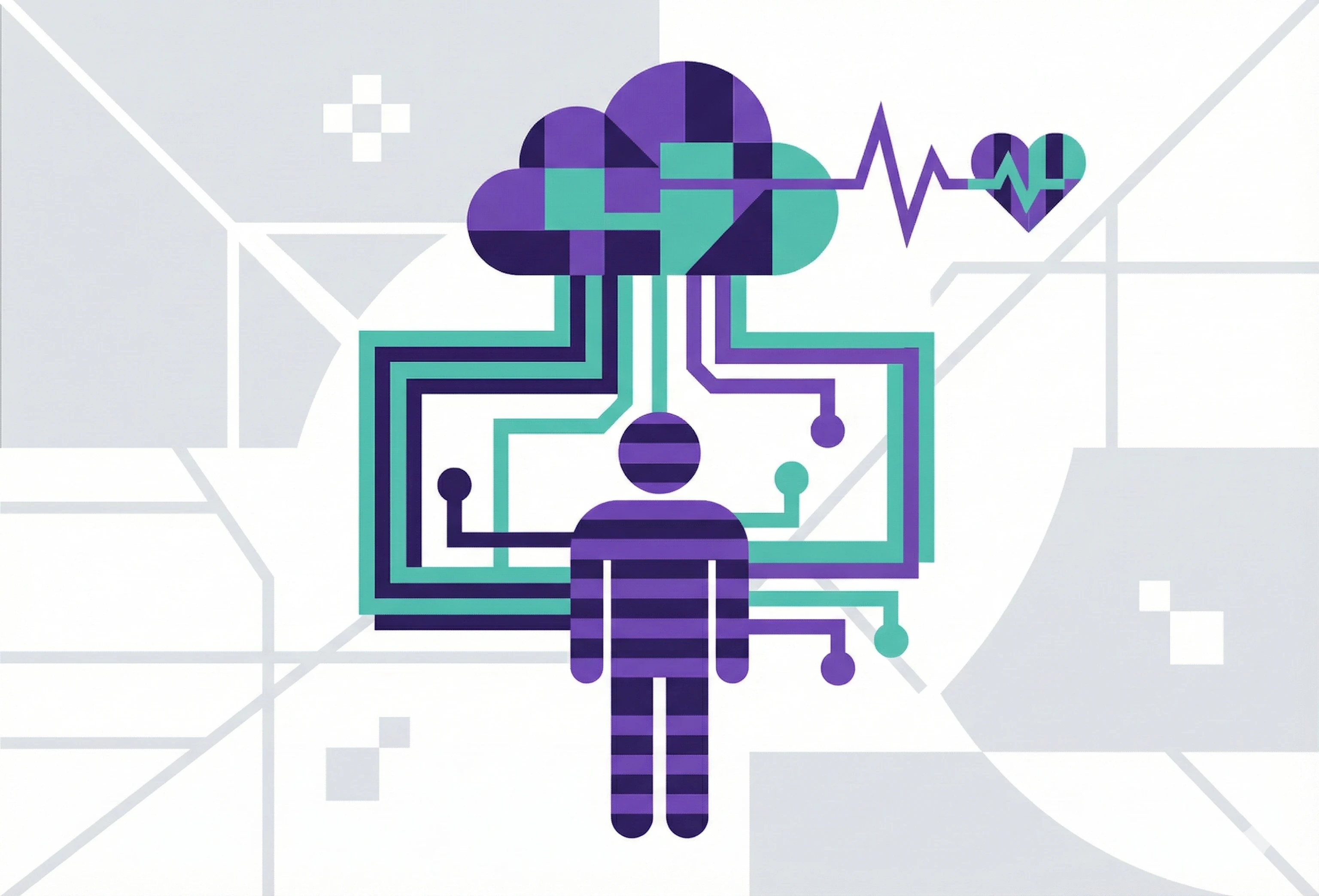 Abstract illustration of digital healthcare.