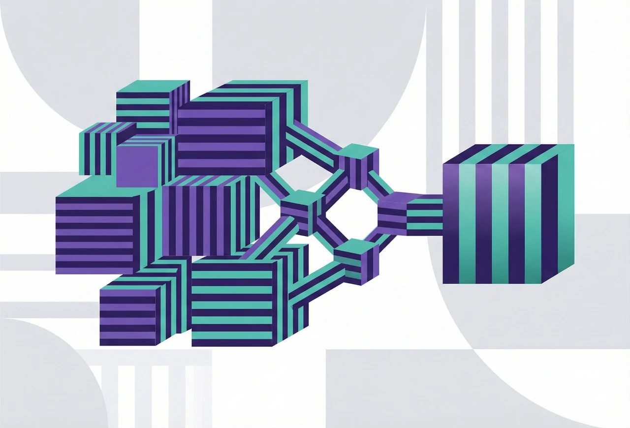 Abstract visualization of the concept of a CMS.