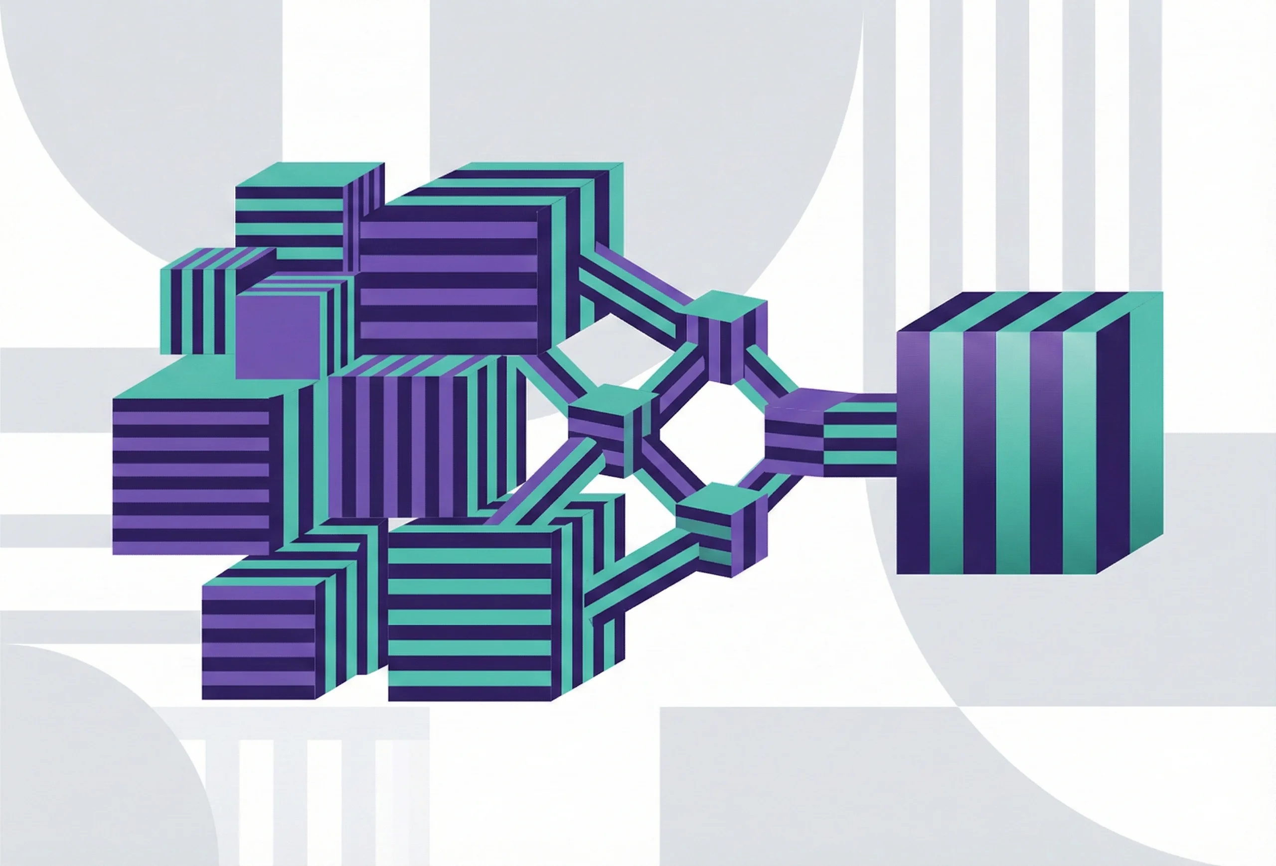 Abstract visualization of the concept of a CMS.