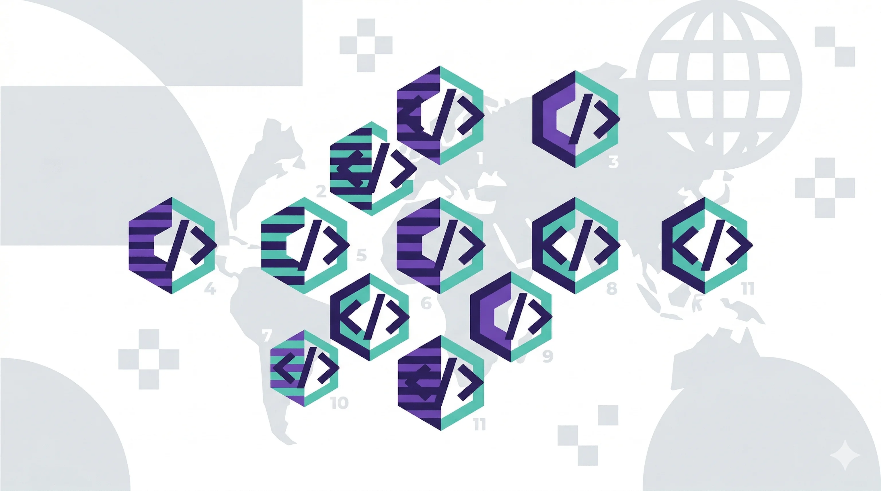 Minimalistic and abstract visualization of the topic of top offshore software development companies.