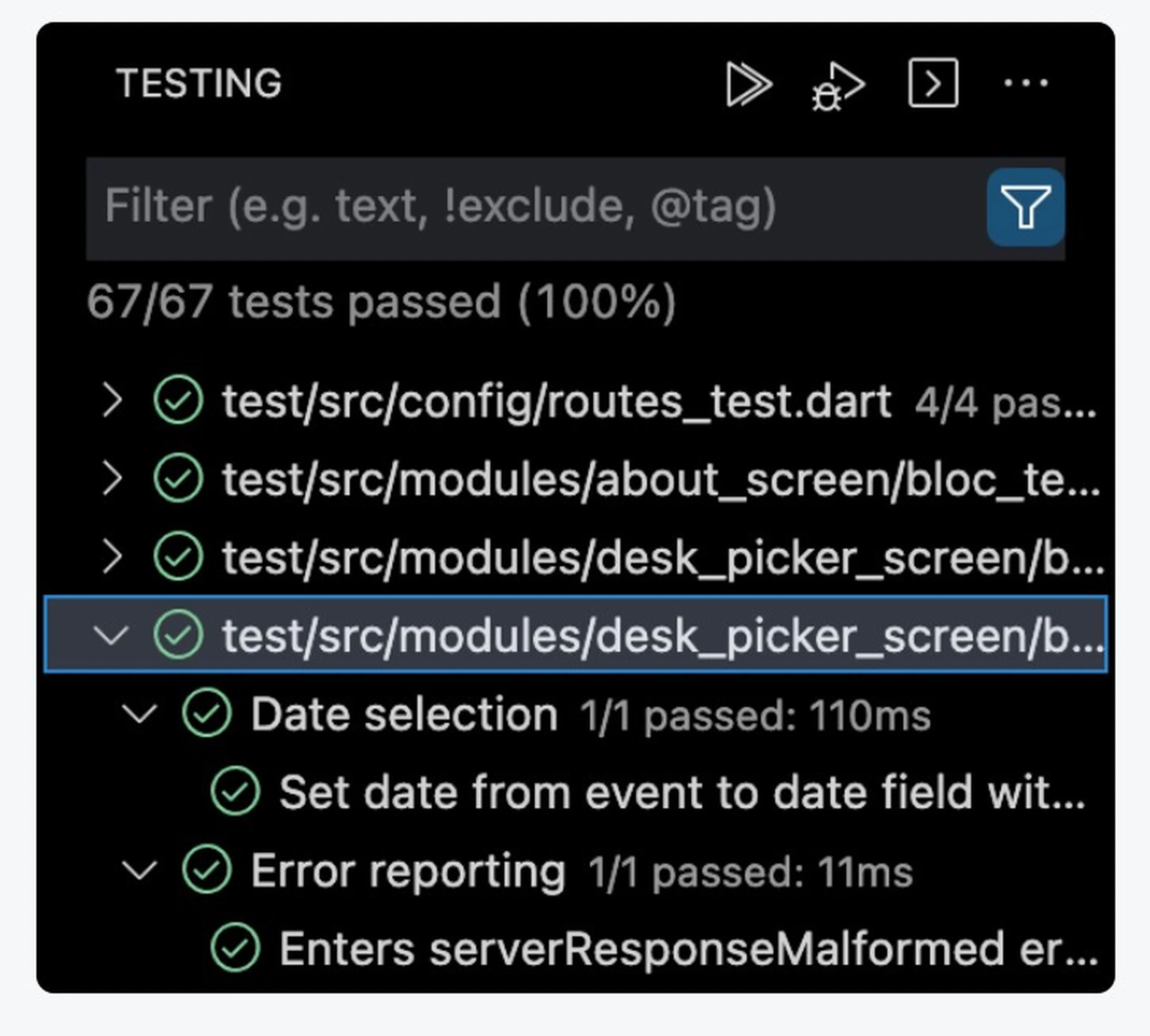 Robust testing in Flutter App Development