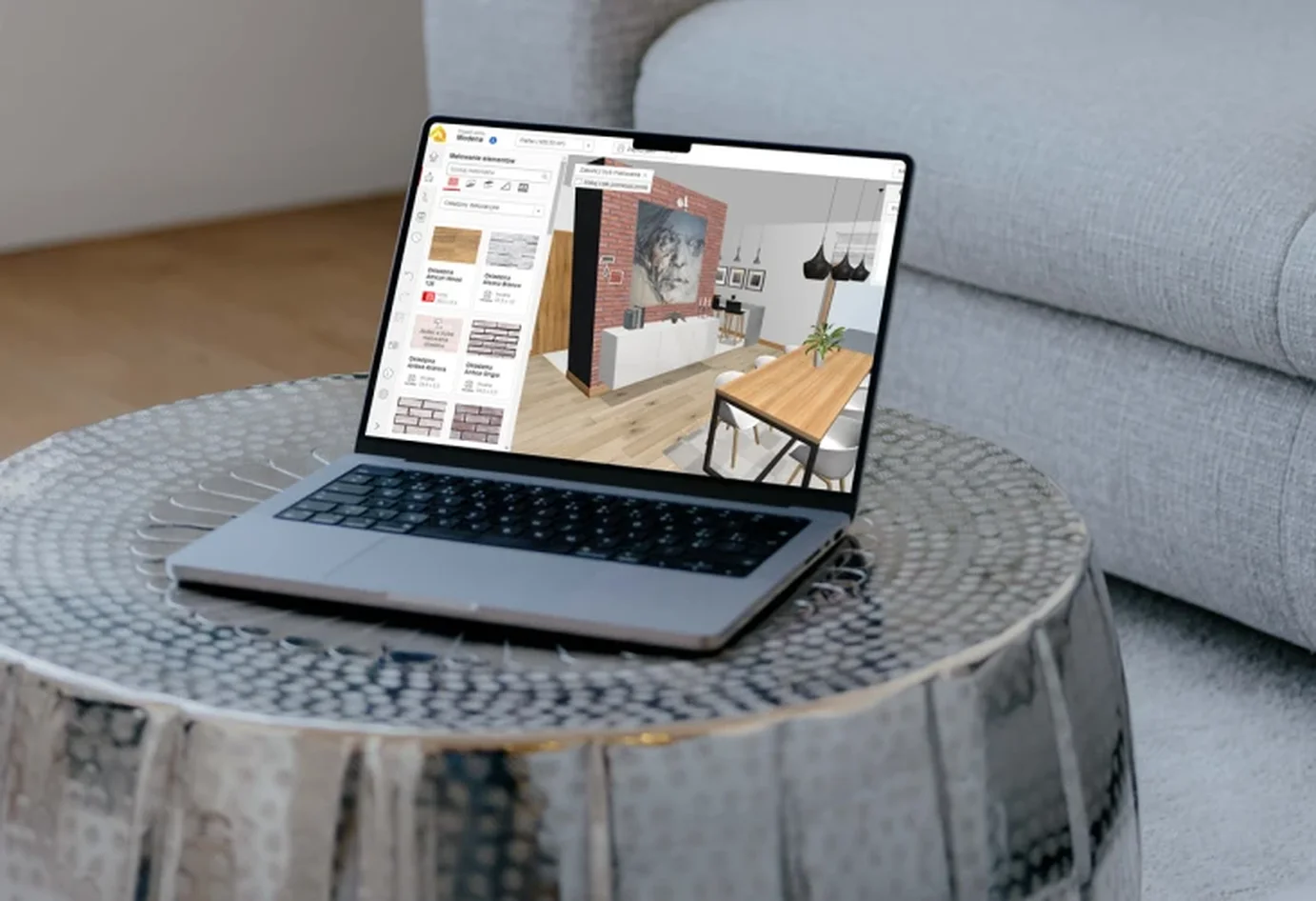 User interface of iDesigner app showing 3D home design feature