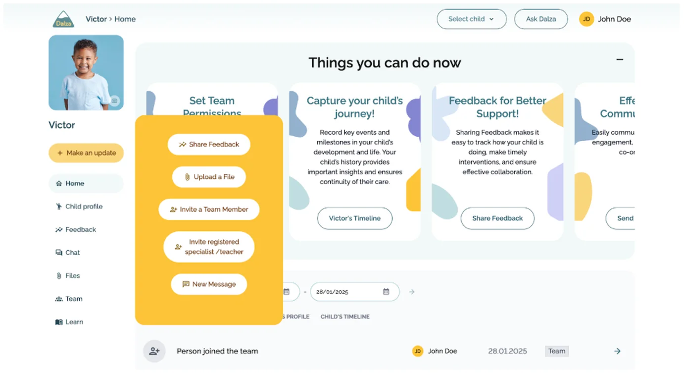Dalza website application 2