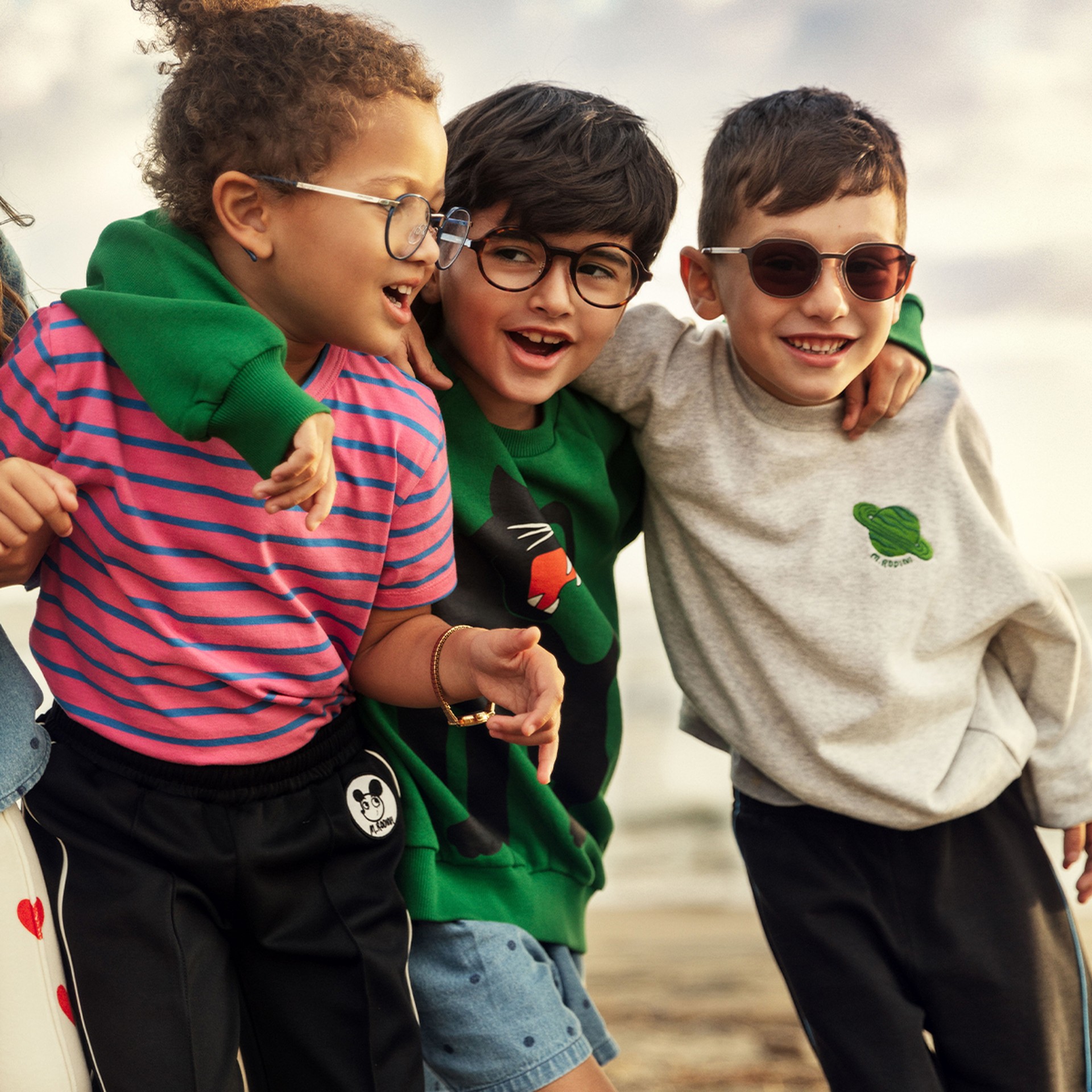 Kids wearing clothes from Mini Rodini Spring shop