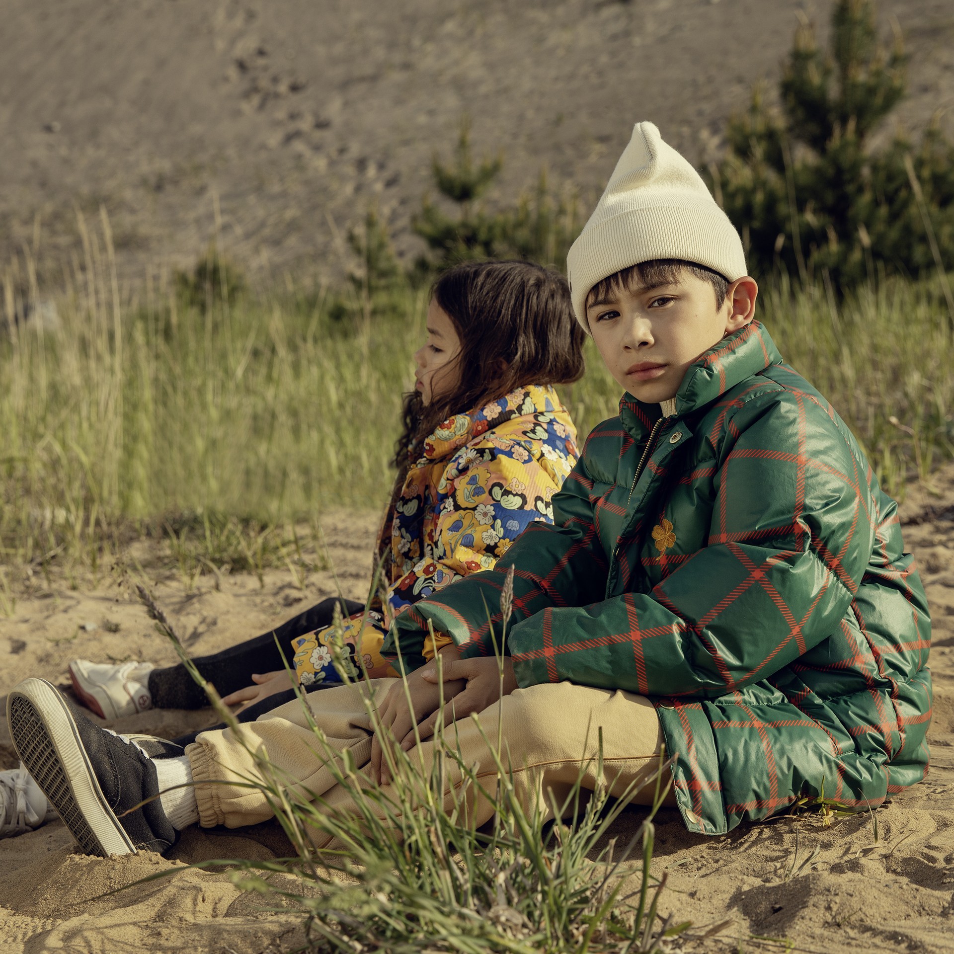 Kids wearing Puffer jackets from Mini Rodini