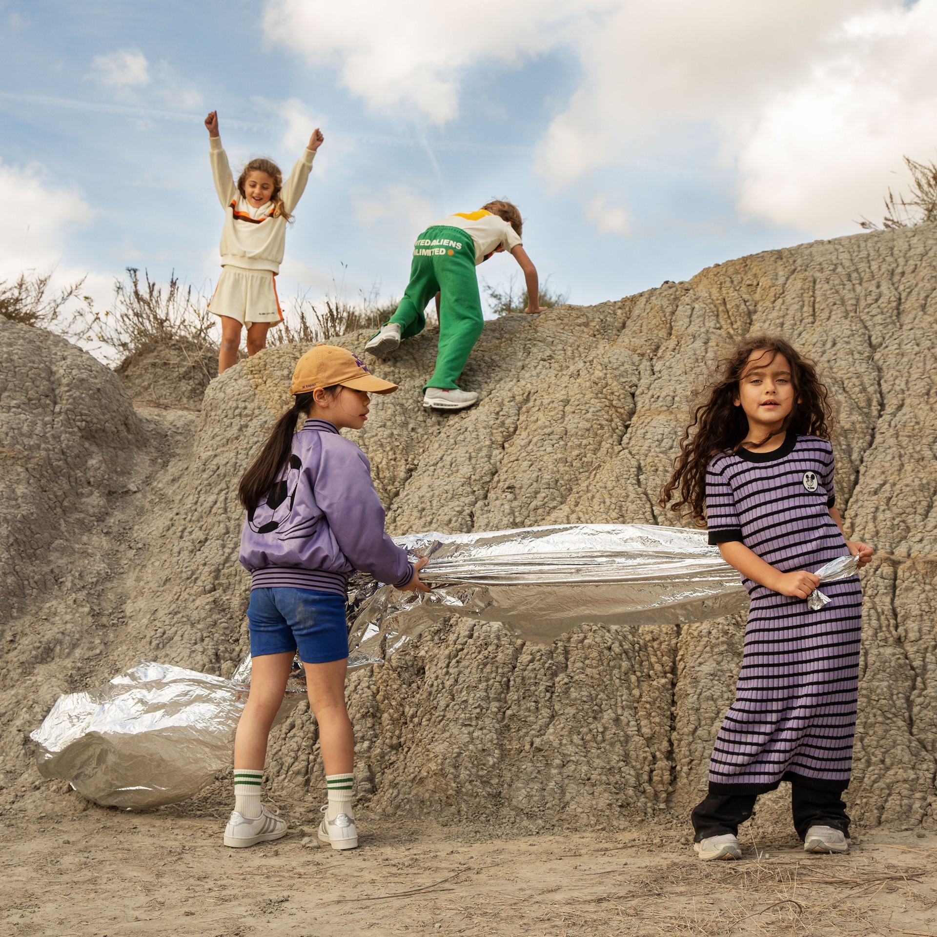 Kids wearing new collection Alien Affairs from Mini Rodini