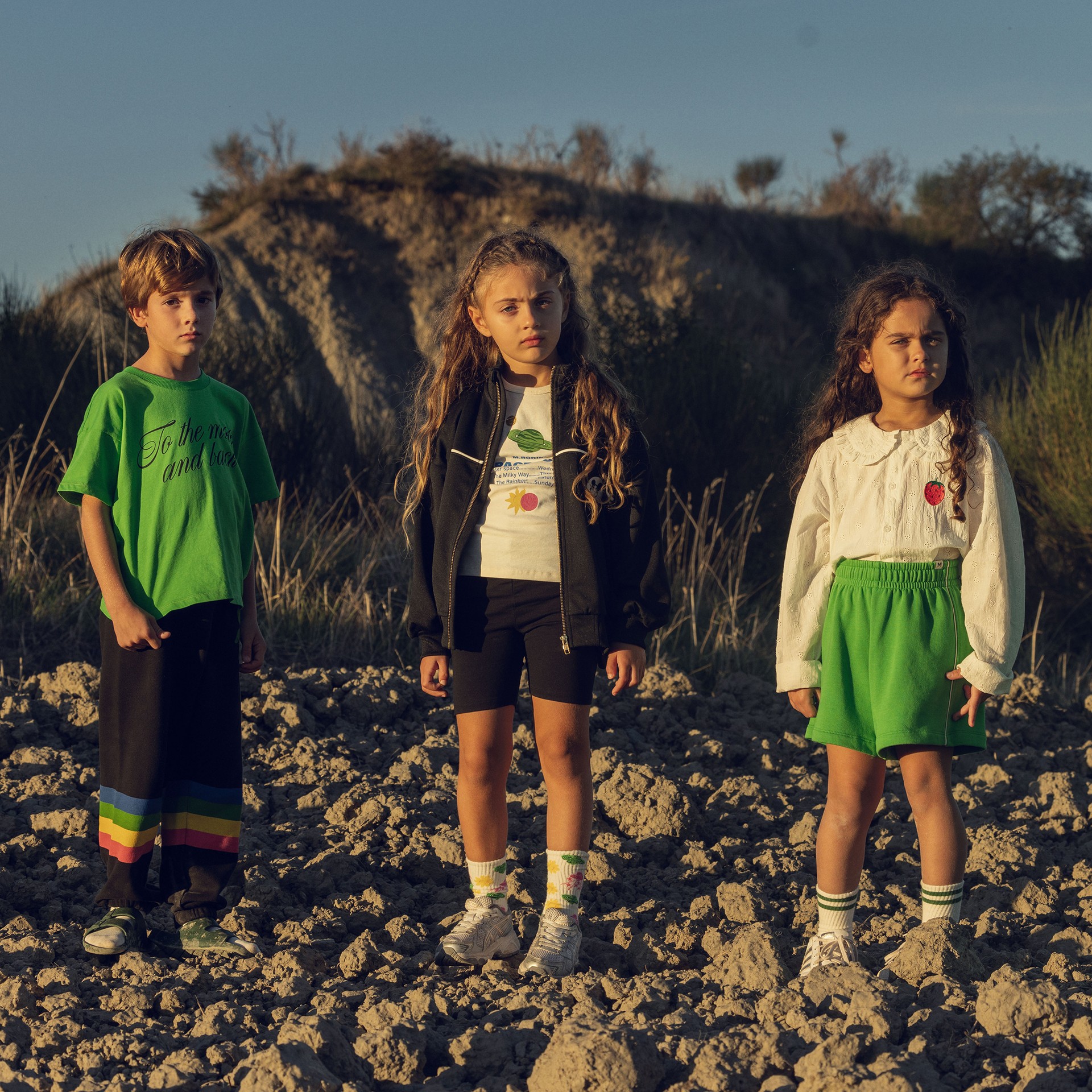 Kids wearing new collection Alien Affairs from Mini Rodini