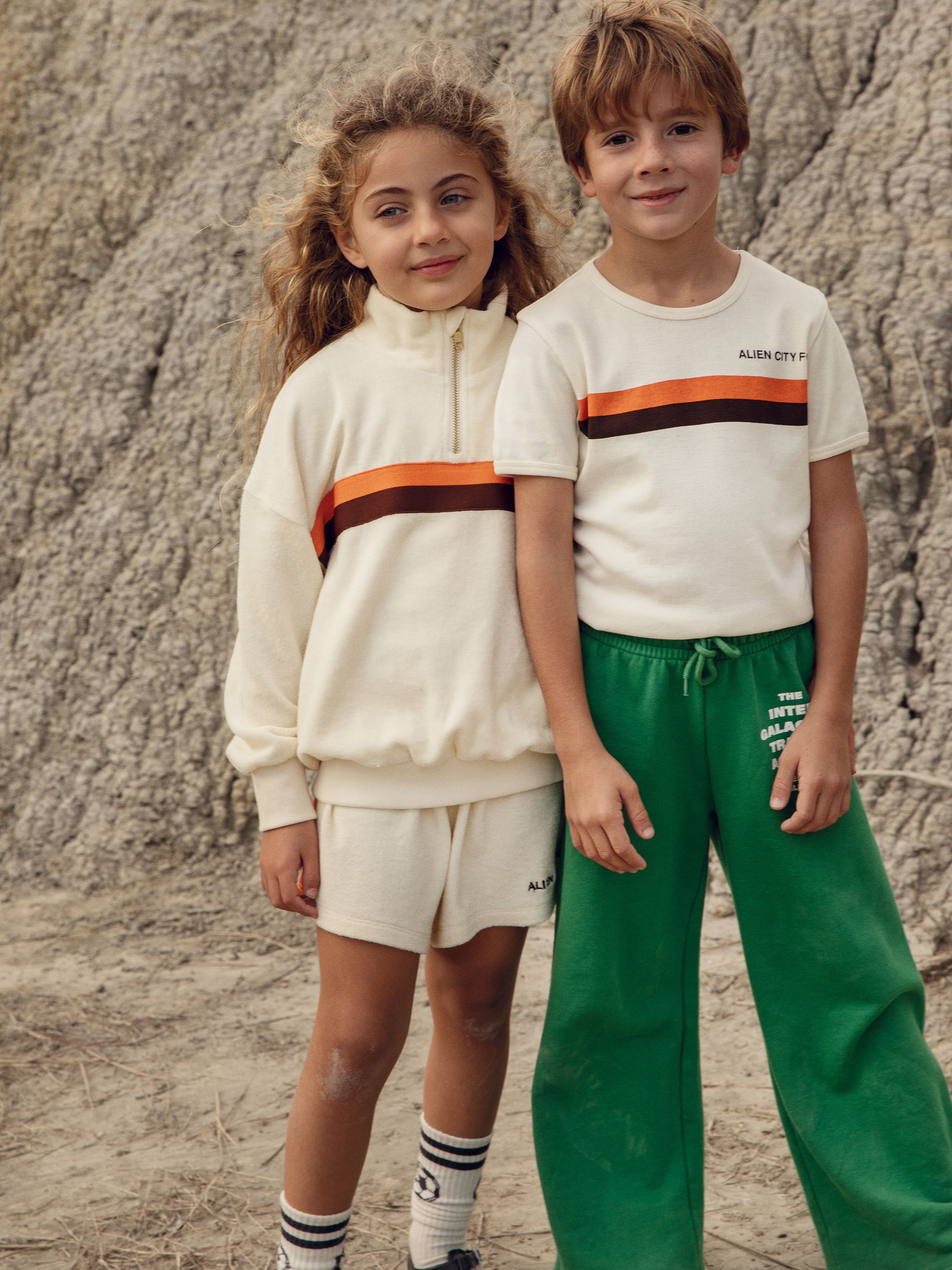 Kids wearing new collection Alien Affairs from Mini Rodini