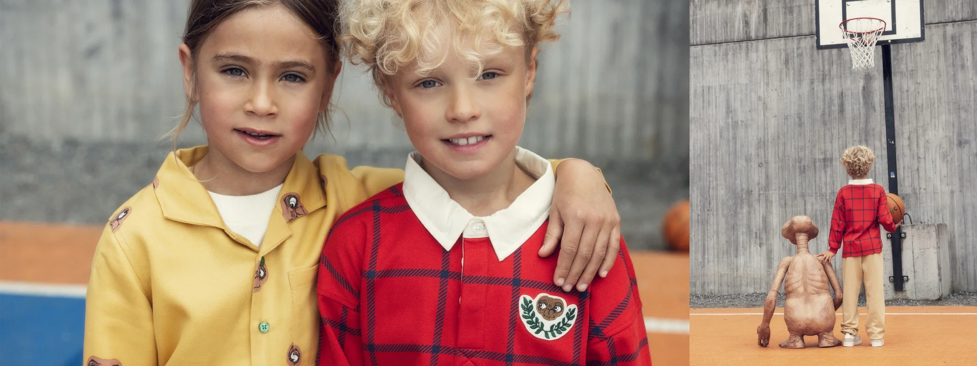 Kids wearing Mini Rodini x E.T collection