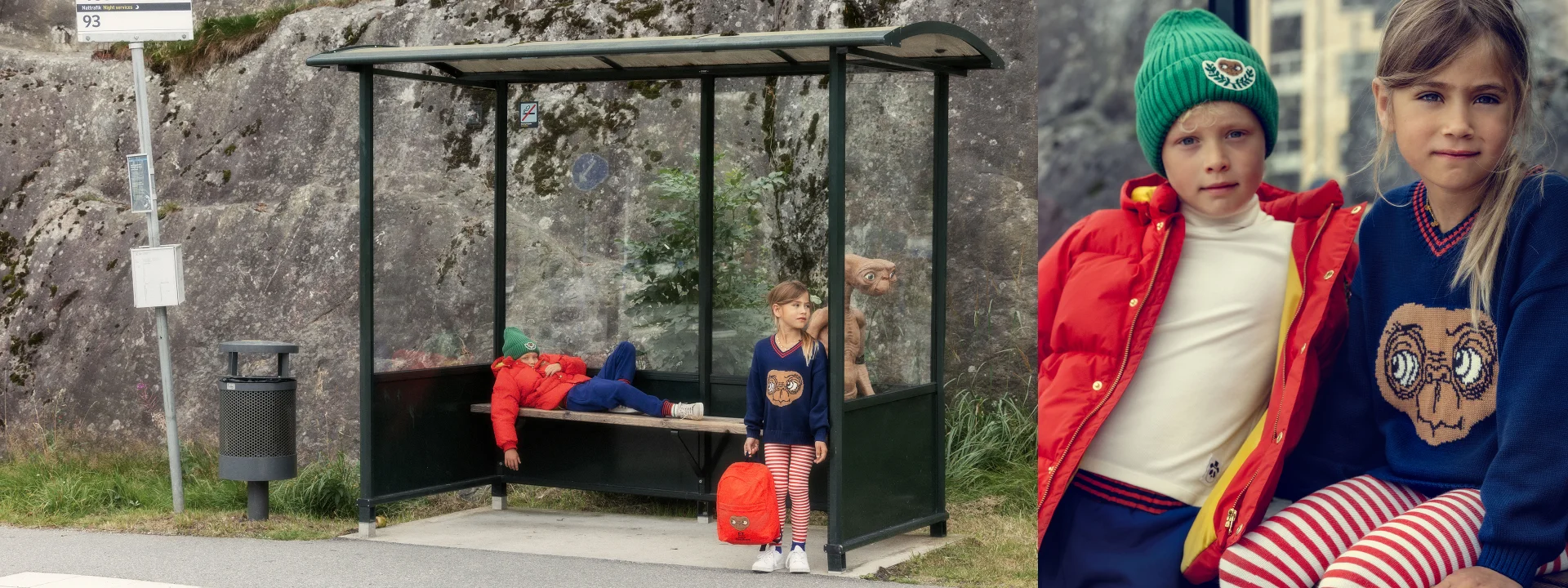 Kids wearing Mini Rodini x E.T collection