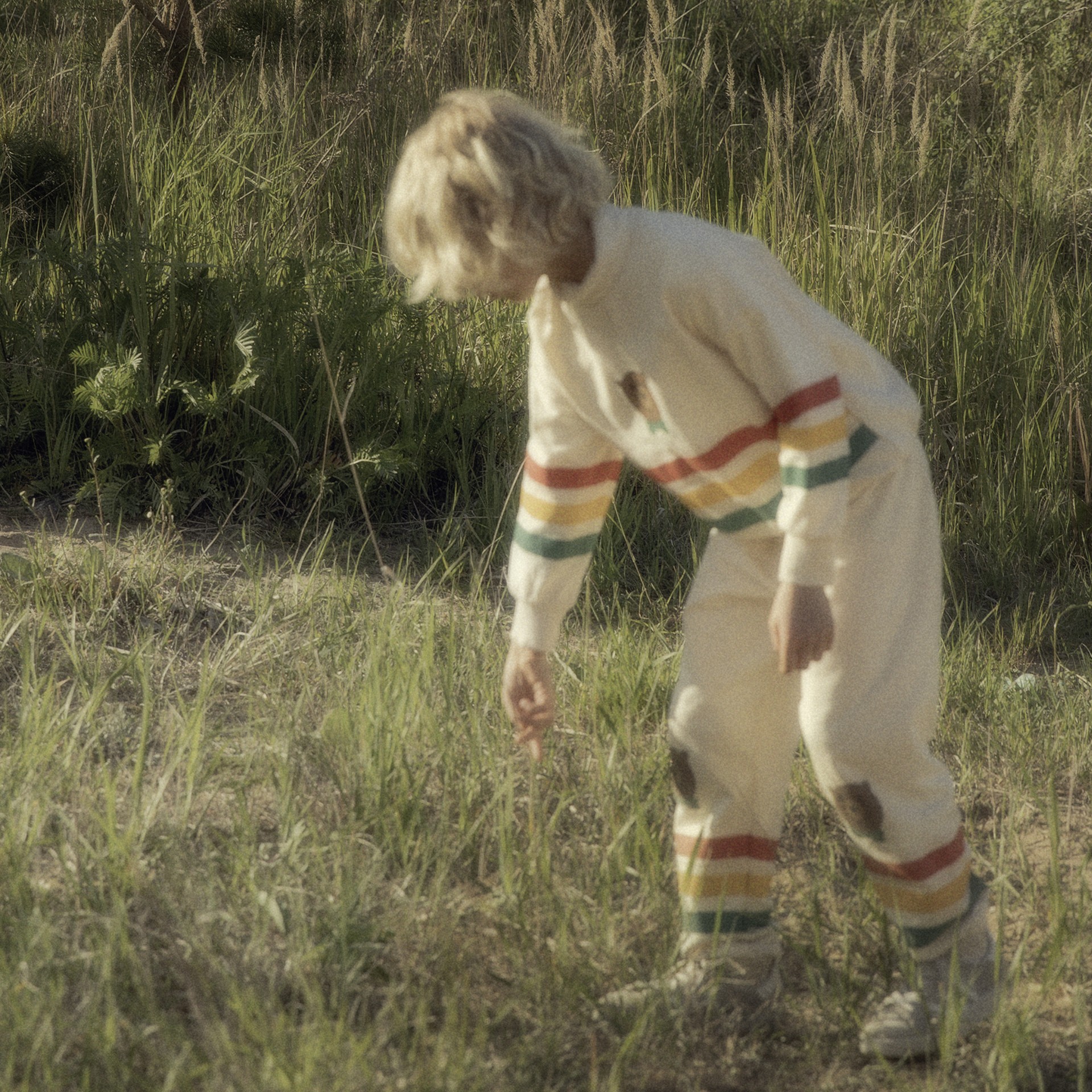 Boy wearing Bear stripe sweatset from Mini Rodini