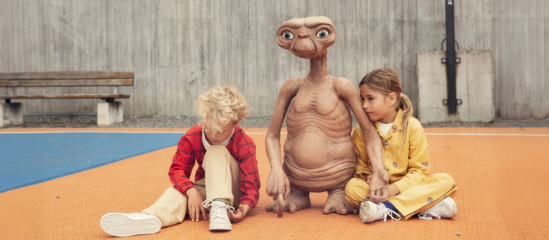 Kids wearing Mini Rodini x E.T collection