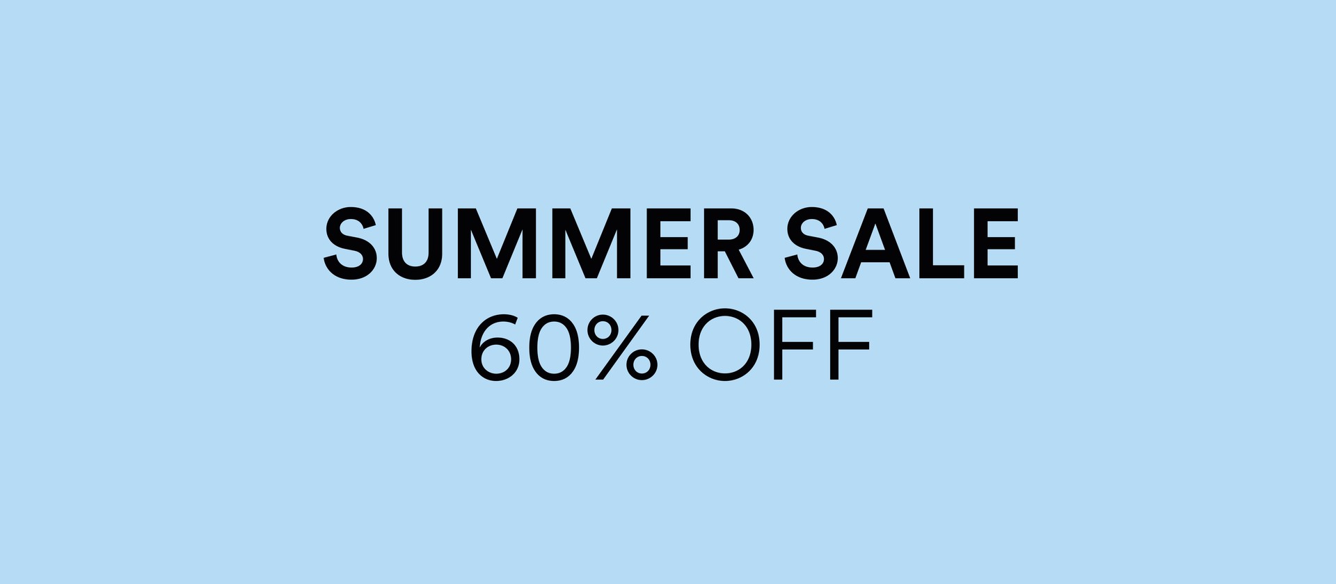 Text on blue background reads "Summer Sale 60% Off" in black font.