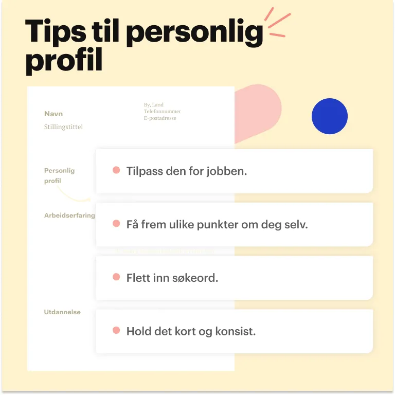 Tips til personlig profil
