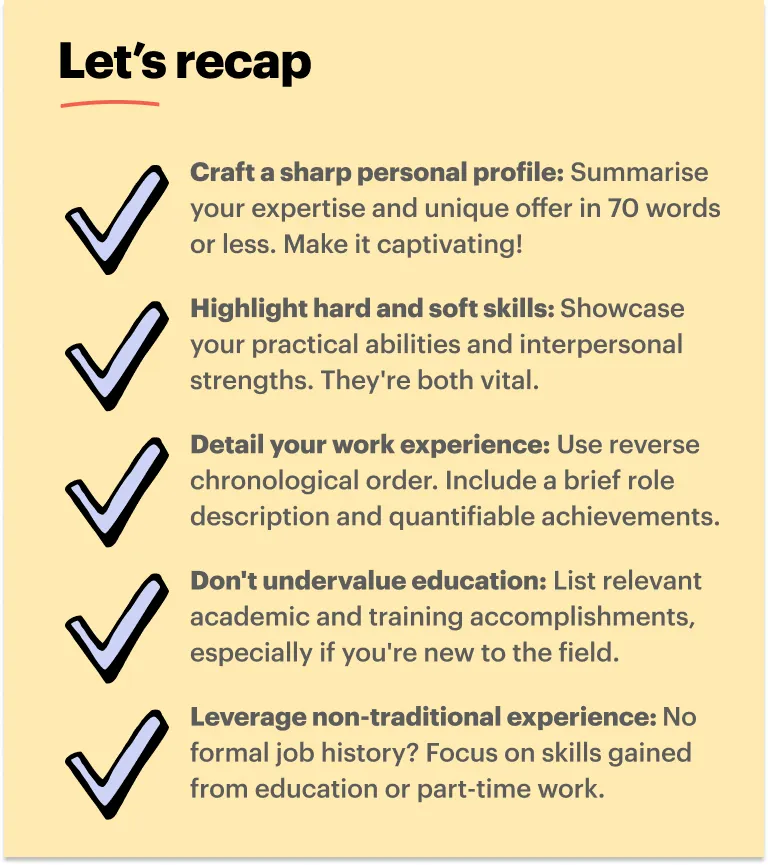 shop assistant CV tips