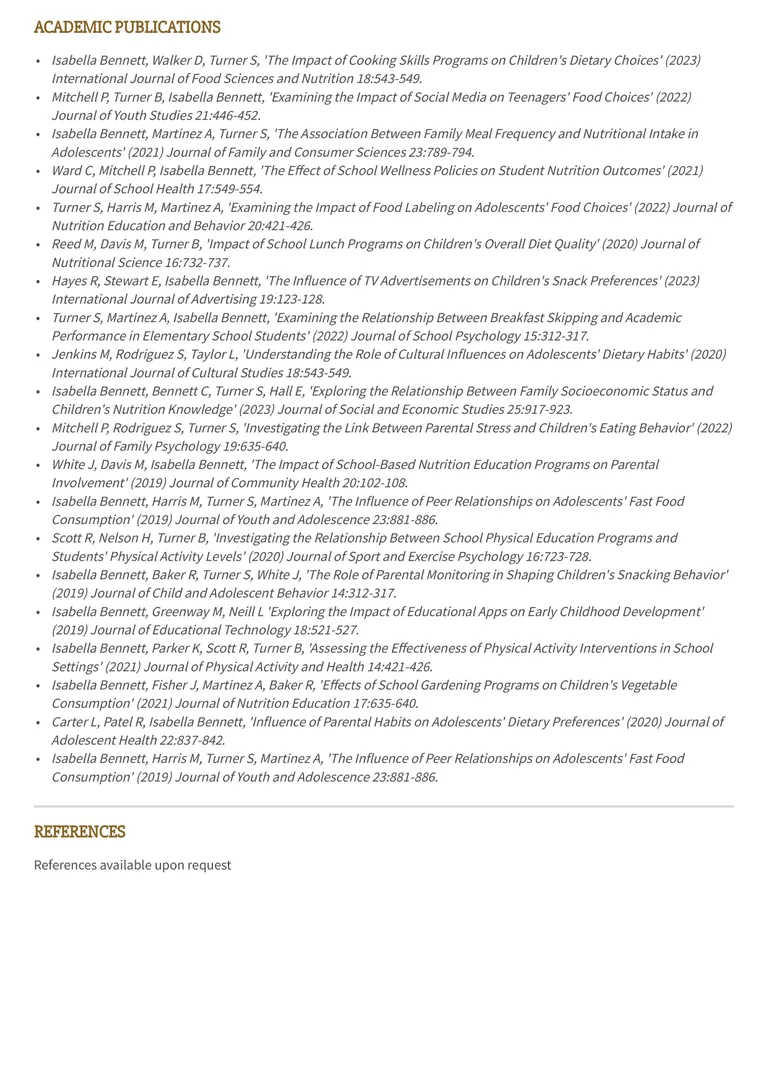Three-page CV example - Academic