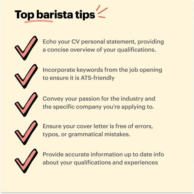 Barista cover letter tips