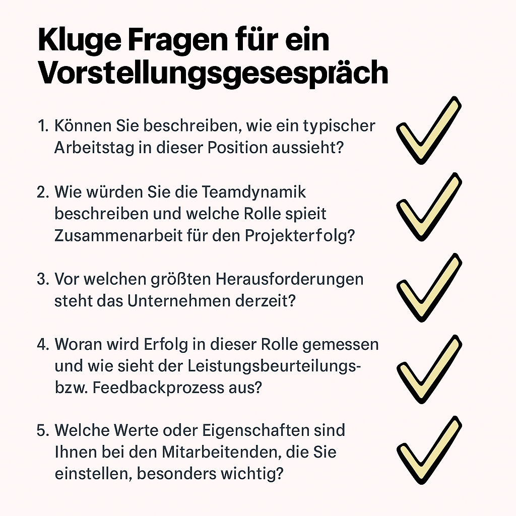 Kluge Fragen für Vorstellungsgespräch