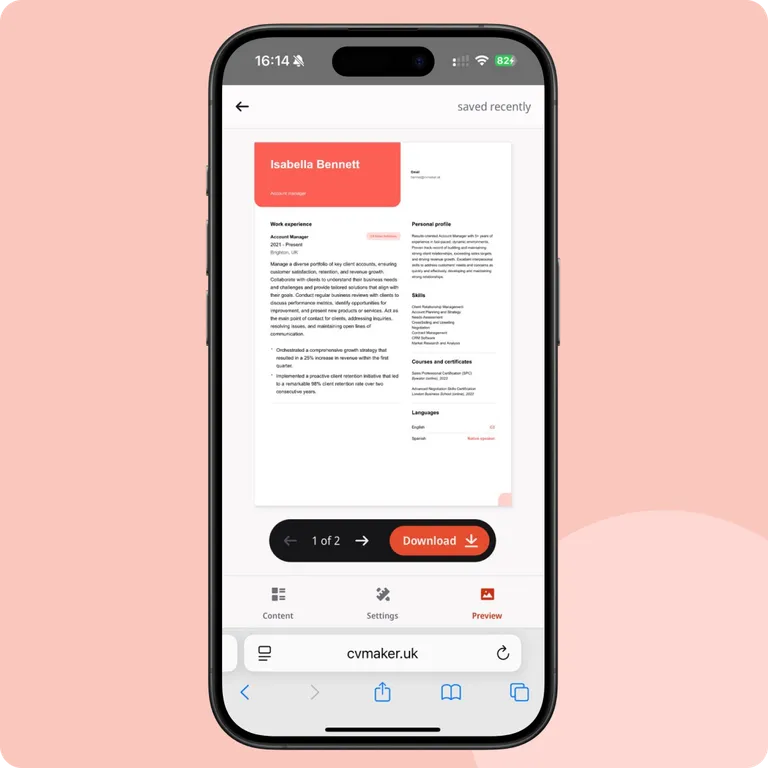 How to write a CV on your phone