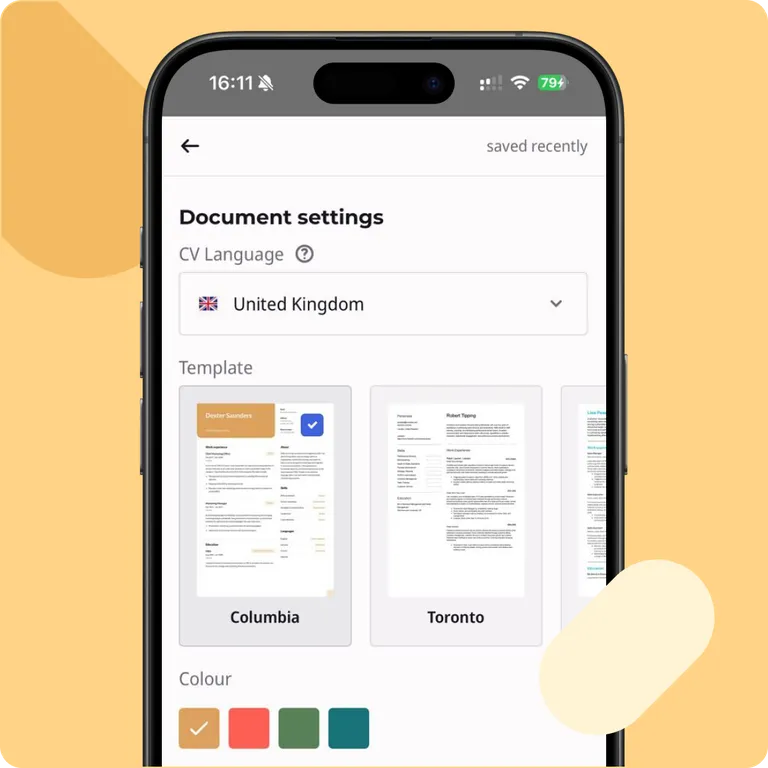 how to make a CV on a phone with a professional CV template