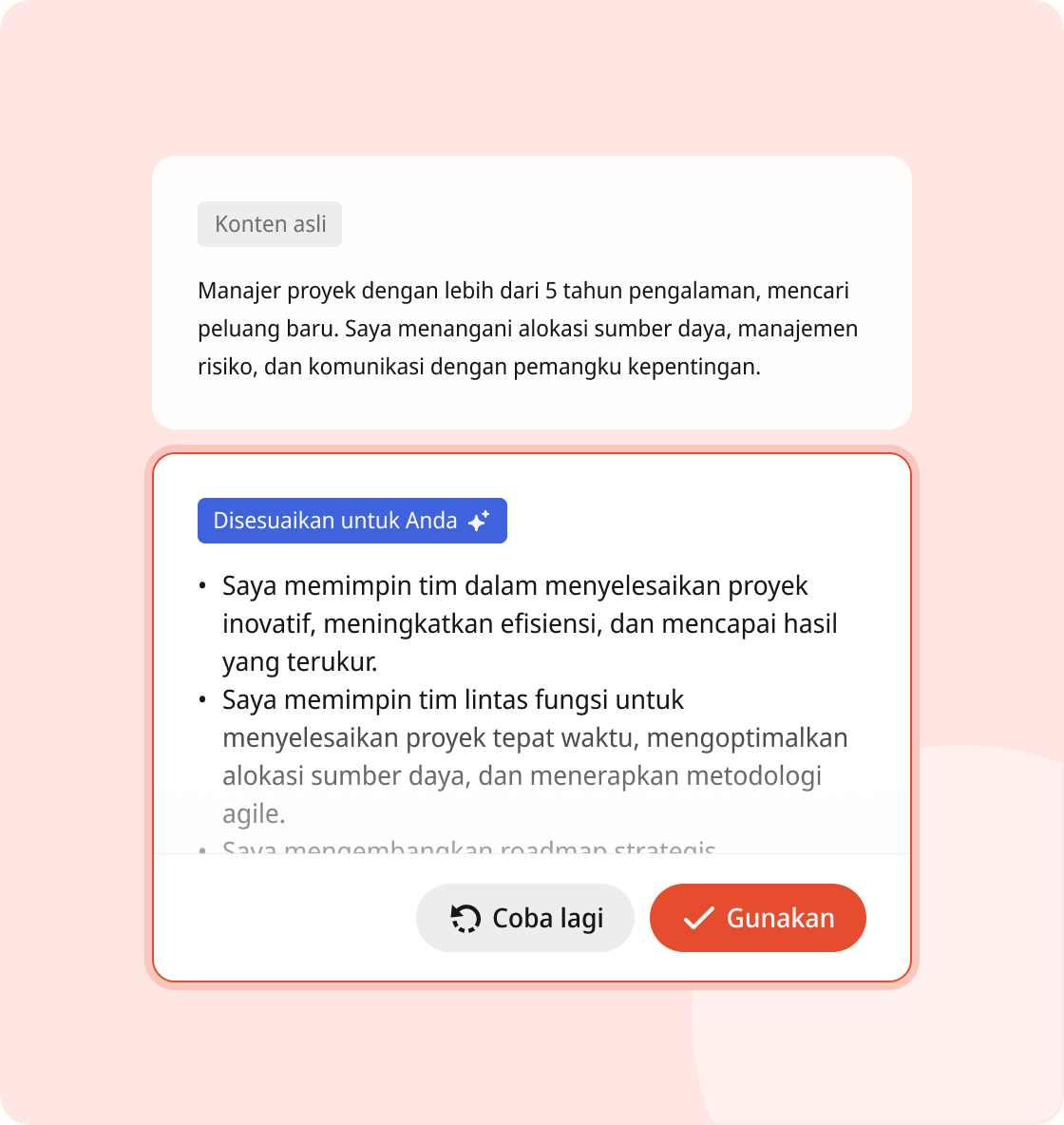 Buat CV Anda dengan AI