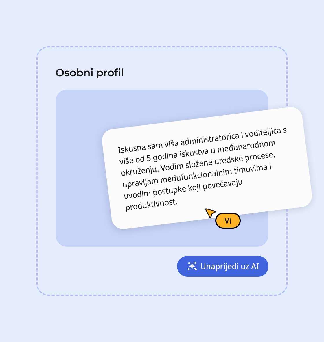AI unapređivanje osobnog profila u životopisu