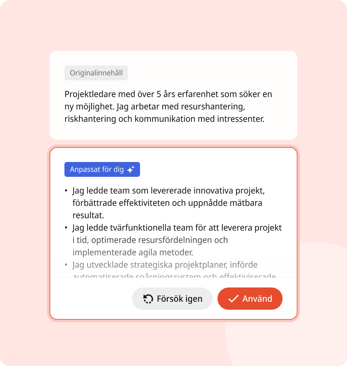 Professionell AI-CV-skapare