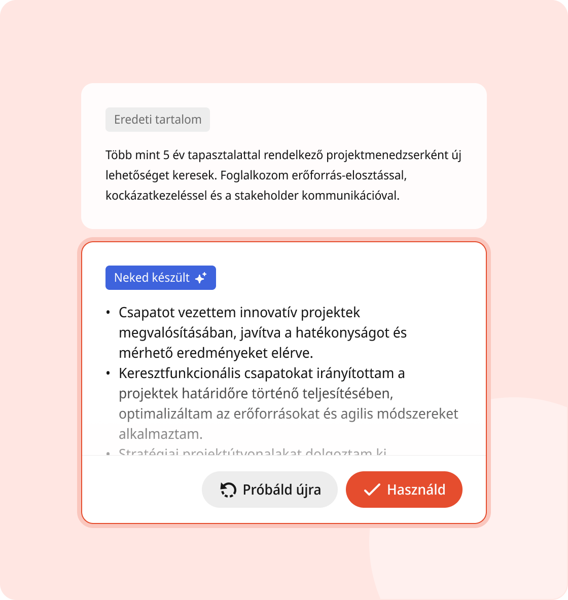 Professzionális AI önéletrajz-készítő