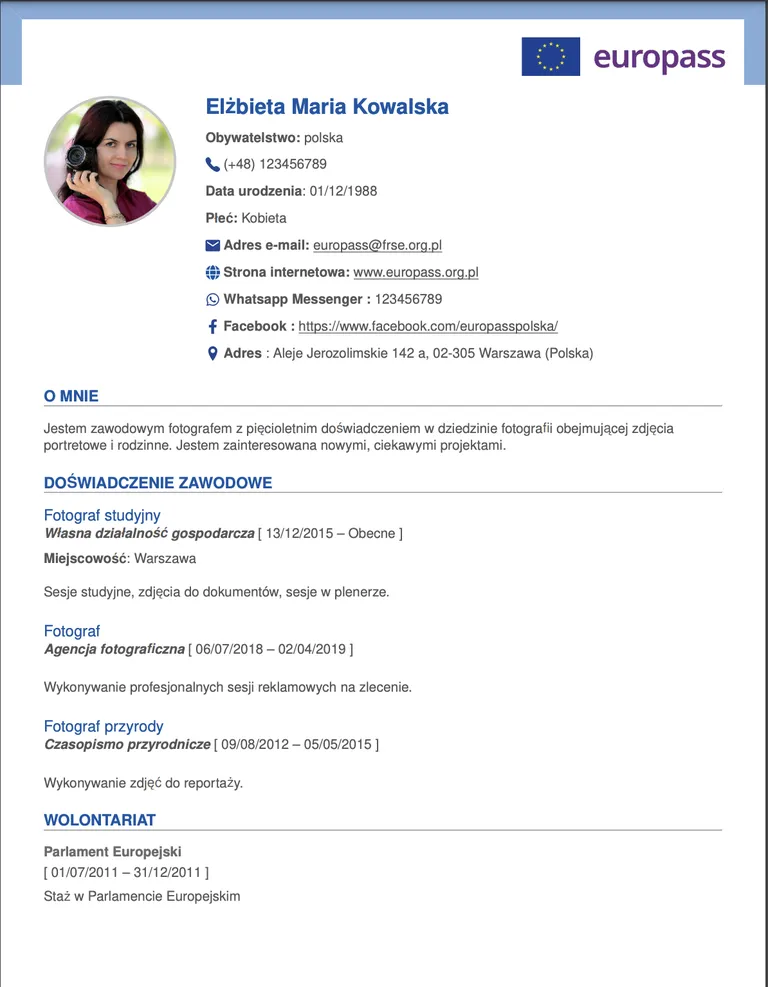 europass CV