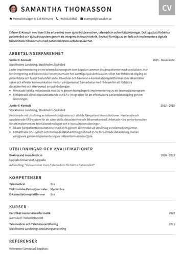 Konsult-CV Exempel